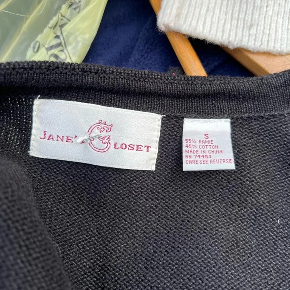 Women's Black Cardigan with Colorful Shoe Design - Picture 5 of 5